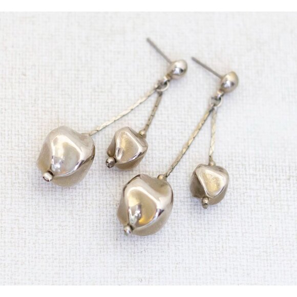 Vintage Silver Cherry Dangle Earrings - AA1 - Picture 1 of 3